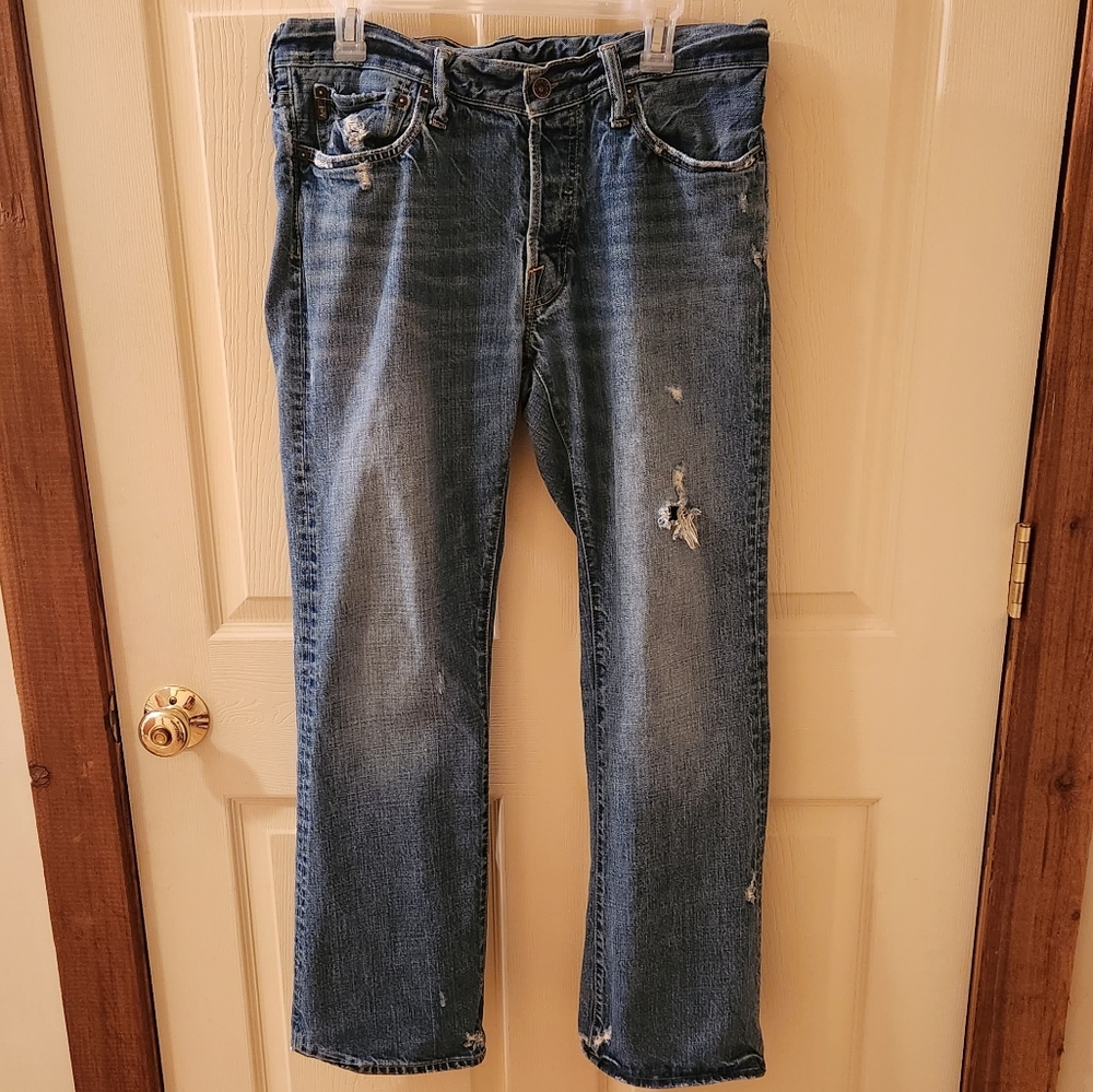 Abercrombie & Fitch Men's Baxter Low Rise Slim Boot Cut Five Pocket Jeans 32x30